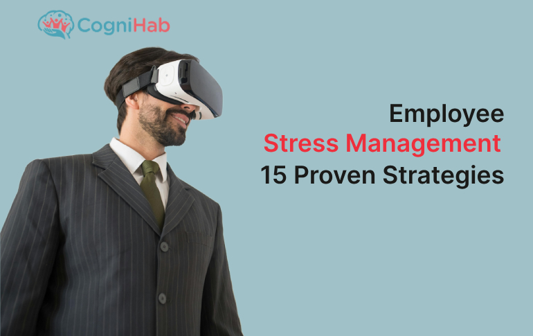 Employee using VR based Stress Management solution by cognihab